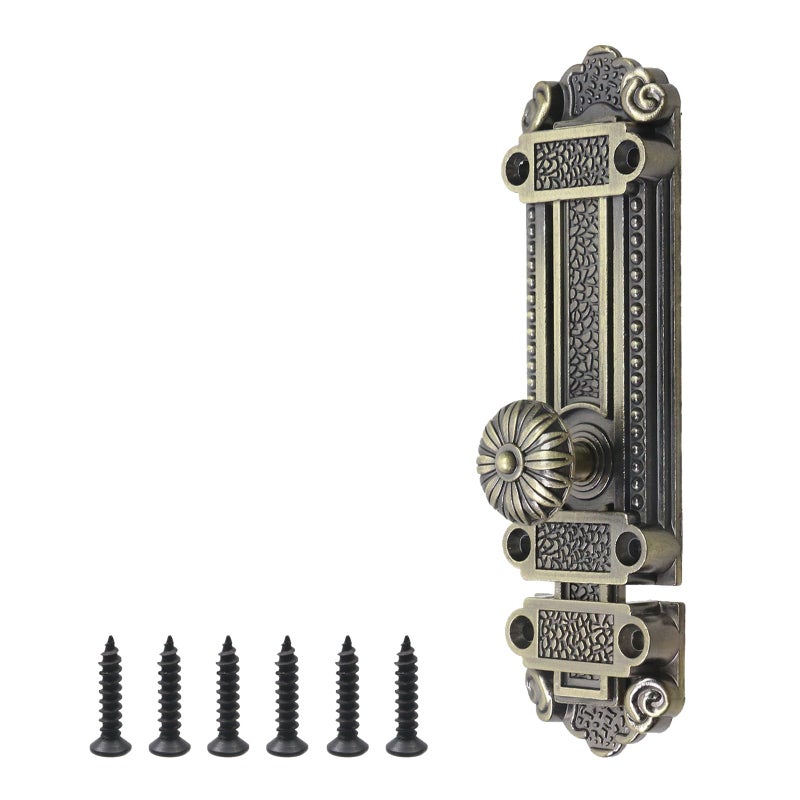 Geesatis Bronze Slide Door Bolt Gate Security Lock Latch Antique Sliding Door Window Latch, with Mounting Screws, Length 5 inch - Image 1